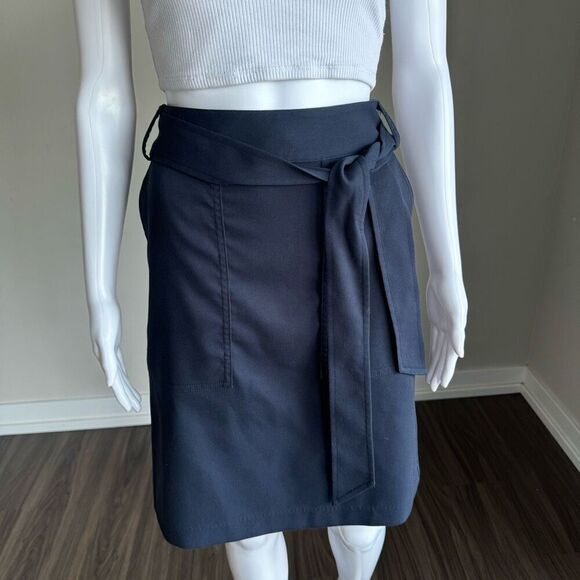 Banana Republic Navy Utility Tie-Waist Pencil Skirt - Picture 2 of 7